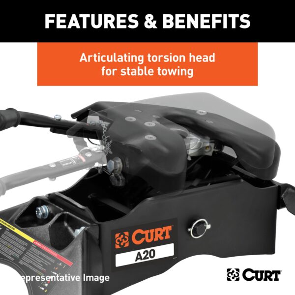 CURT A20 5th Wheel Hitch, Select Silverado, Sierra 2500, 3500 HD, 8' Bed Puck System - 16092 - Image 6