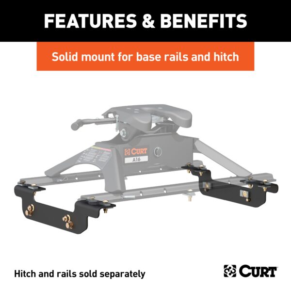 CURT Custom 5th Wheel Brackets, Select Silverado, Sierra (Except Cab & Chassis) - 16411 - Image 3