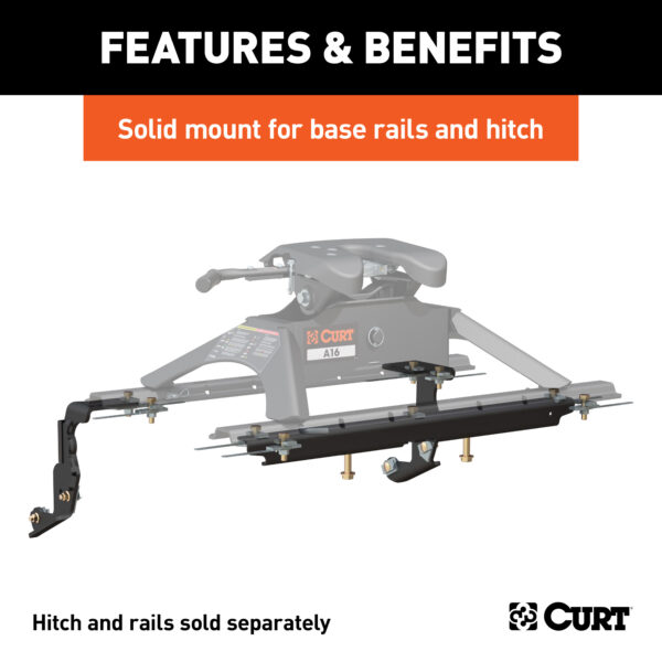CURT Custom 5th Wheel Brackets, Select Ram 1500 with Factory Air Suspension - 16444 - Image 3