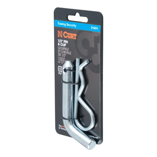 CURT 1/2" Hitch Pin (1-1/4" Receiver, Zinc, Packaged) - 21401