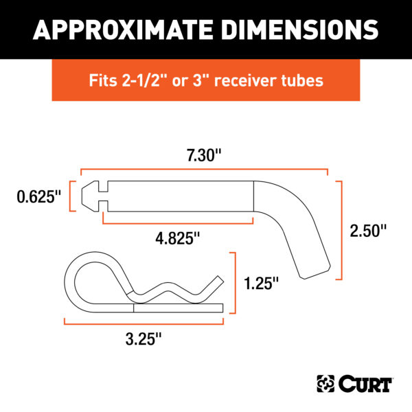 CURT Heavy-Duty 5/8" Hitch Pin with Groove (2-1/2" or 3" Receiver, Zinc) - 21507 - Image 6