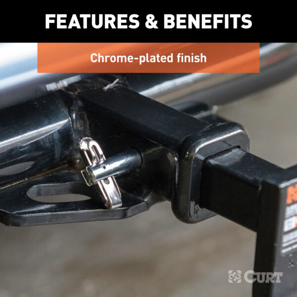 CURT 1/2" Swivel Hitch Pin (1-1/4" Receiver, Chrome, Packaged) - 21541 - Image 7