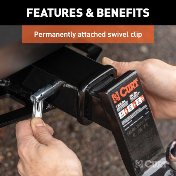 CURT 5/8" Swivel Hitch Pin (2" Receiver, Chrome, Packaged) - 21551 - Image 3