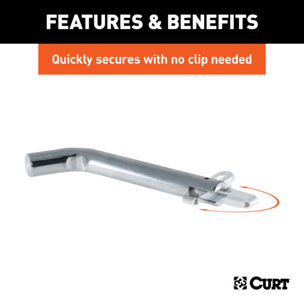 CURT 5/8" Swivel Hitch Pin (2" Receiver, Chrome, Packaged) - 21551 - Image 4