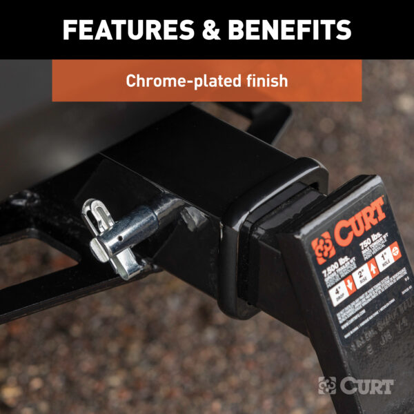 CURT 5/8" Swivel Hitch Pin (2" Receiver, Chrome, Packaged) - 21551 - Image 7
