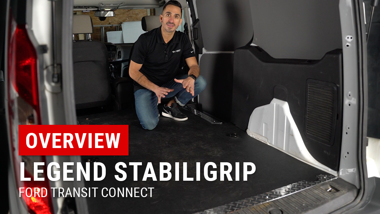 Legend StabiliGrip in our 2016 Ford Transit Connect LWB. Learn how its anti-slip surface, rigid design, and seamless installation enhance safety and durability for your van.