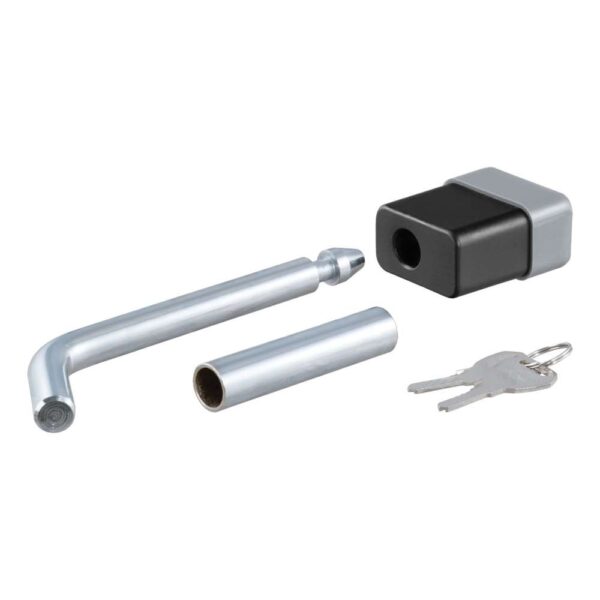 1/2" HITCH LOCK WITH 5/8" ADAPTER (1-1/4" OR 2" RECEIVER, DEADBOLT, CHROME)