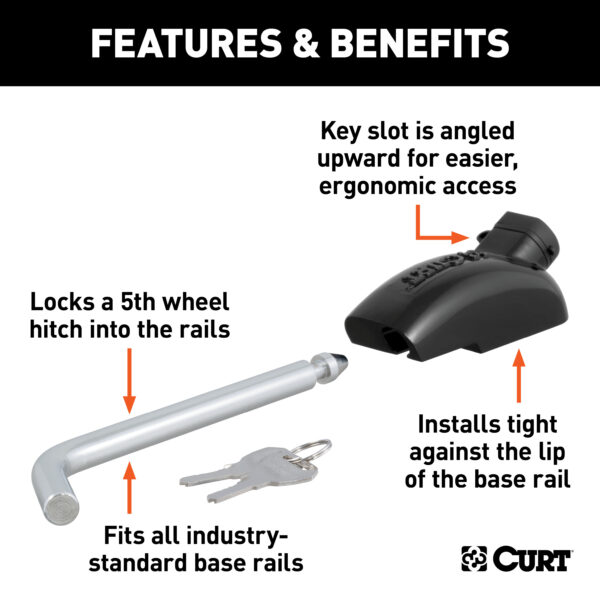 CURT 5th Wheel Hitch Lock (1/2" Diameter Pin) - 23256 - Image 2