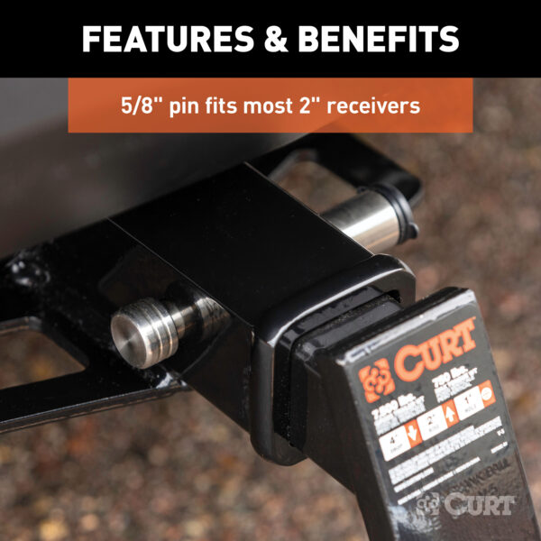 CURT 5/8" Hitch Lock (2" Receiver, Barbell, Stainless) - 23516 - Image 3
