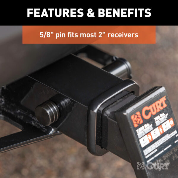 CURT 5/8" Hitch Lock (2" Receiver, Barbell, Black) - 23518 - Image 3