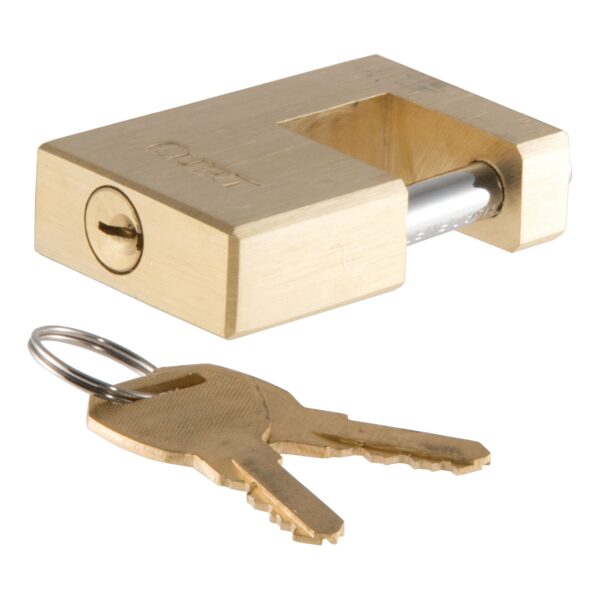 CURT Coupler Lock (1/4" Pin, 3/4" Latch Span, Padlock, Solid Brass) - 23546