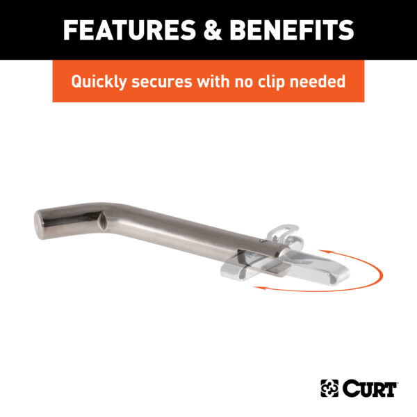 CURT 1/2" Swivel Hitch Pin (1-1/4" Receiver, Stainless, Packaged) - 23581 - Image 4