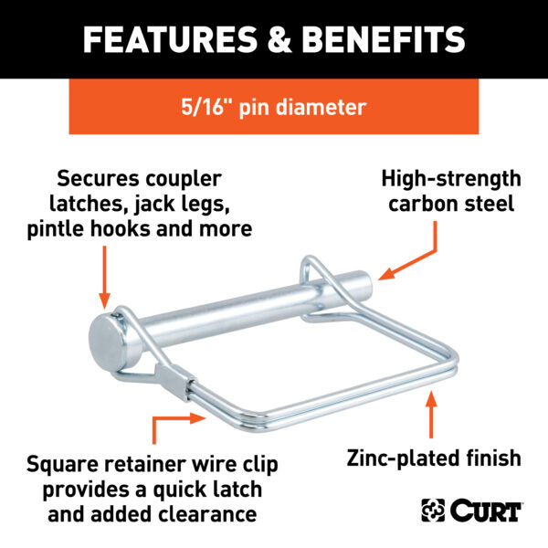 CURT 5/16" Safety Pin (3" Pin Length) - 25010 - Image 2