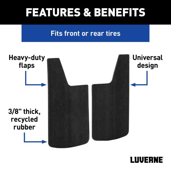 Luverne Universal Front or Rear 14" x 23" Textured Rubber Mud Guards (2 Flaps) - Image 3