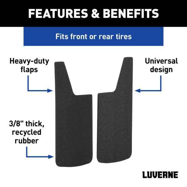 Luverne Universal Front or Rear 12" x 23" Textured Rubber Mud Guards (2 Flaps) - Image 3