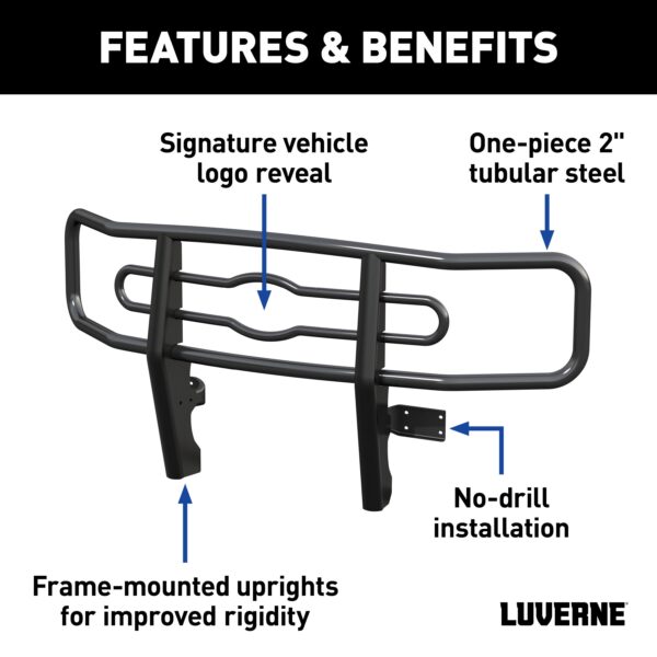 Luverne Black Steel 2" Tubular Grille Guard, Select Chevrolet Silverado 1500 - Image 4