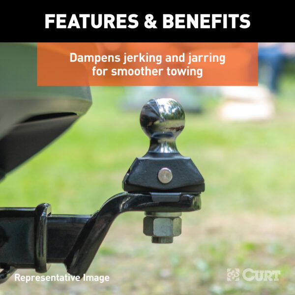CURT RockerBall 2" Cushion Hitch Trailer Ball (3/4" Shank, 3,500 lbs, Packaged) - 40246 - Image 4