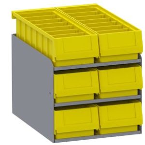 Small Parts Bins (40331) In Steel Shelf Cabinet - 6 Bins