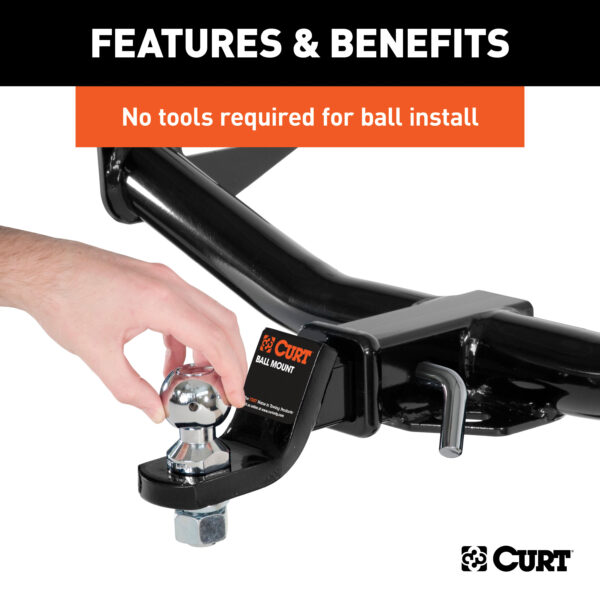 CURT Switch Ball Trailer Ball Set (1-7/8", 2" & 2-5/16" Balls, 1" x 2-1/4" Shank) - 42225 - Image 4