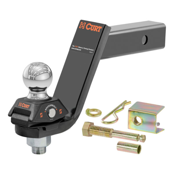 CURT RockerBall Cushion Hitch with 2" Ball (2" Shank, 7,500 lbs., 5" Drop) - 45144