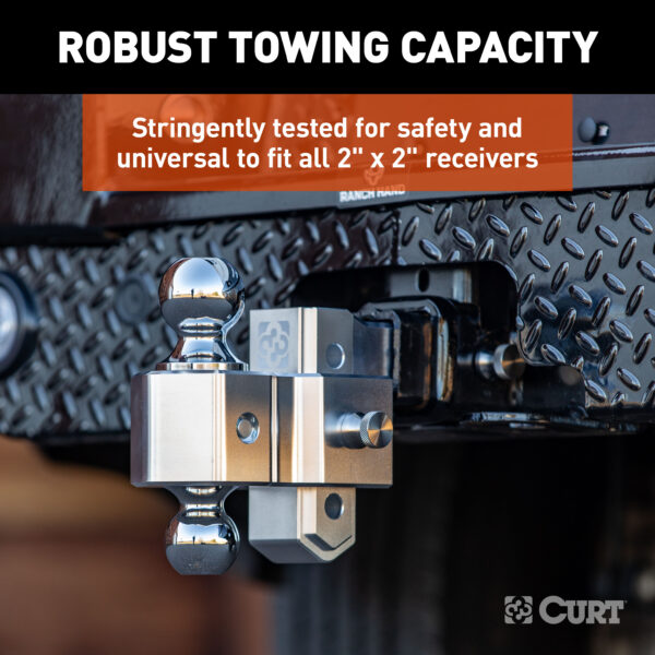 CURT AlumaLite Adjustable Aluminum Hitch with Dual Ball, 3-1/2" Drop - 45364 - Image 5