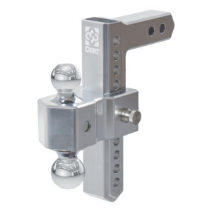 CURT AlumaLite Adjustable Aluminum Hitch with Dual Ball, 9-1/2" Drop - 45366