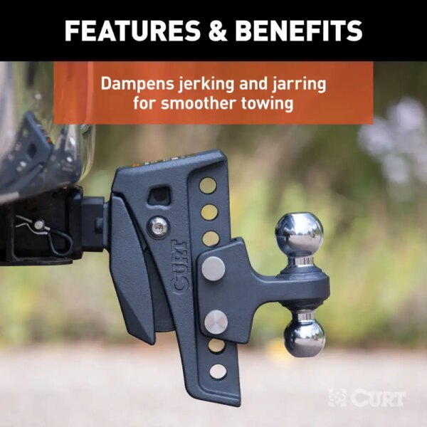 Rebellion XD Adjustable Cusion Hitch (2" Shank, 2", 2-5/16" Balls, 15K GTW) - Image 5