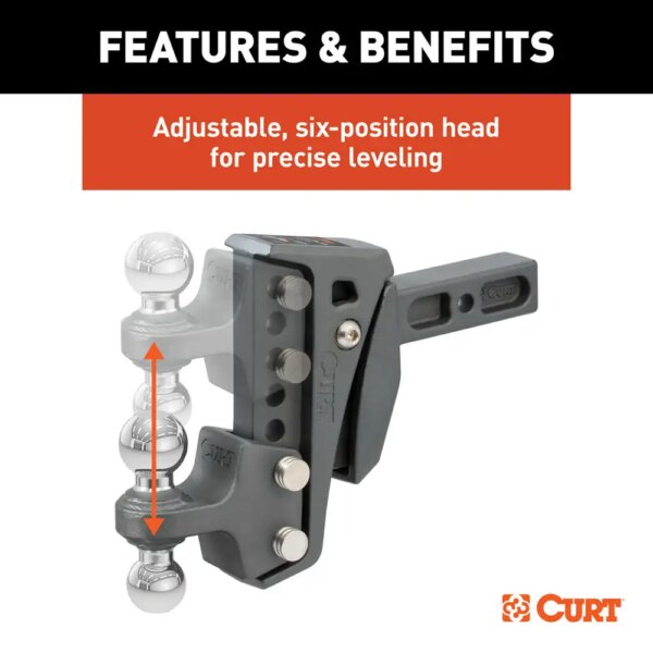 Rebellion XD Adjustable Cusion Hitch (2" Shank, 2", 2-5/16" Balls, 15K GTW) - Image 9