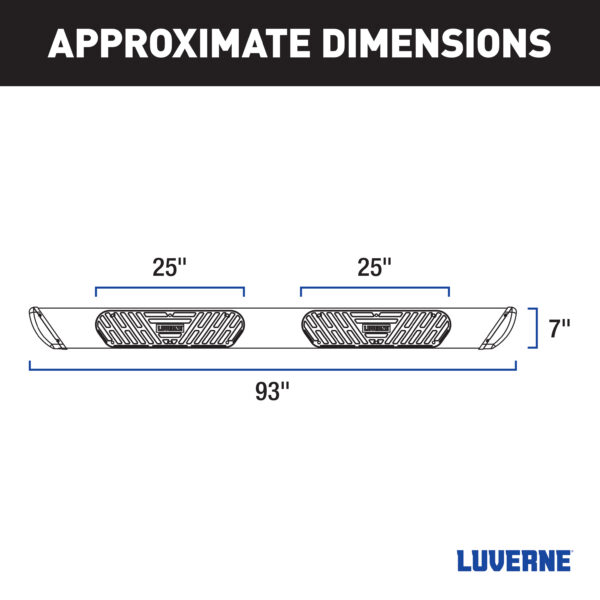Luverne Regal 7 Polished Stainless 93" Oval W2W Steps, Select Ford F-250, F-350, F-450 - Image 3