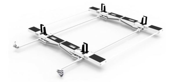 Drop Down HD Aluminum Ladder Rack Kit Double ProMaster High Roof Kargo Master 4PHADD
