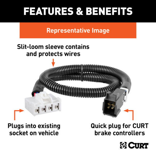 CURT Brake Controller Harness, Select Ram 1500, 2500, 3500, Dakota, Durango, Aspen - 51332 - Image 2