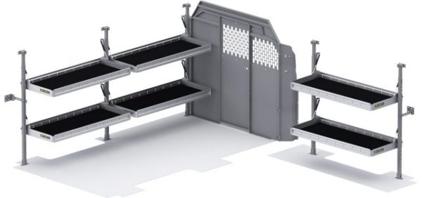 Folding Shelves Package for Ford Transit - 130-in WB - Low Roof