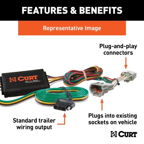 CURT Custom Wiring Harness, 4-Way Flat Output, Select Ram ProMaster City - 56270 - Image 2