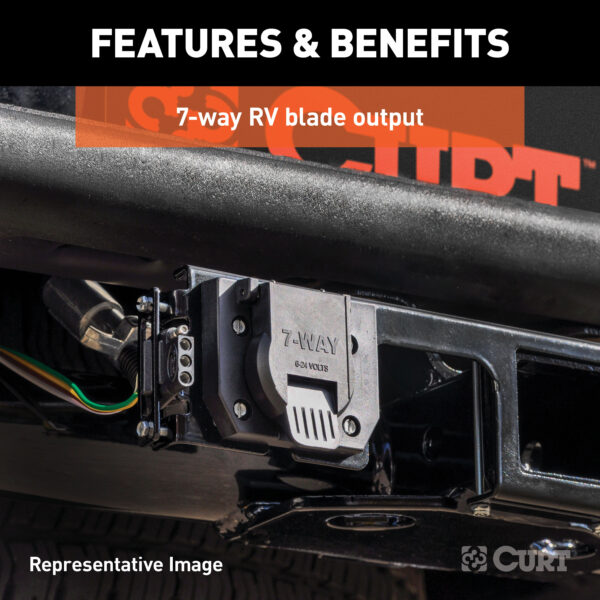 CURT Custom Wiring, 7-Way RV Blade, Select Ford F-250, F-350, F-450, F-550, F-650 - 56443 - Image 3