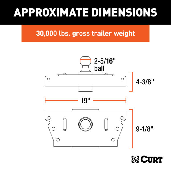 CURT OEM-Style Gooseneck Hitch, Select Ram 3500 - 60626 - Image 5
