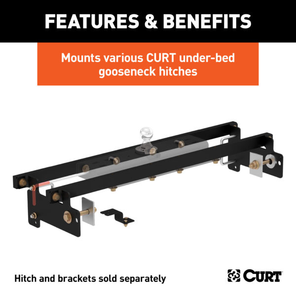 CURT Double Lock Gooseneck Installation Brackets, Select Silverado, Sierra 1500 - 60632 - Image 3
