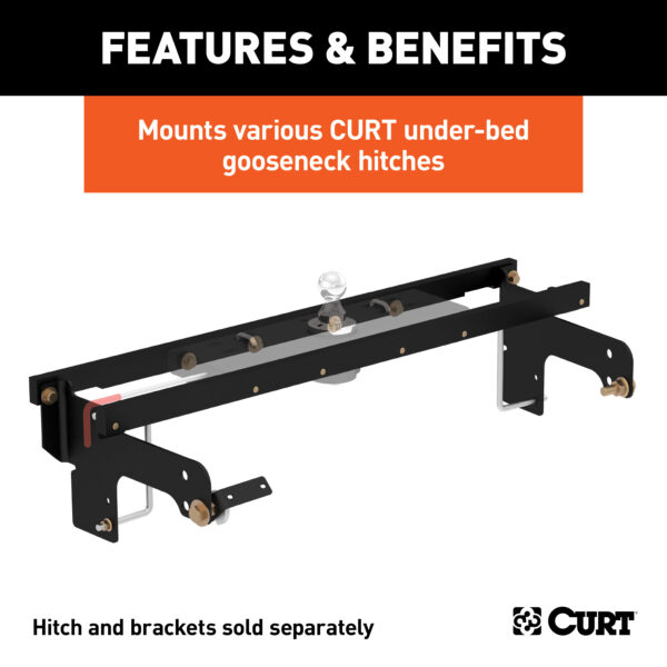 CURT Under-Bed Gooseneck Install Brackets, Select Silverado, Sierra 1500, 2500, 3500 - 60652 - Image 3