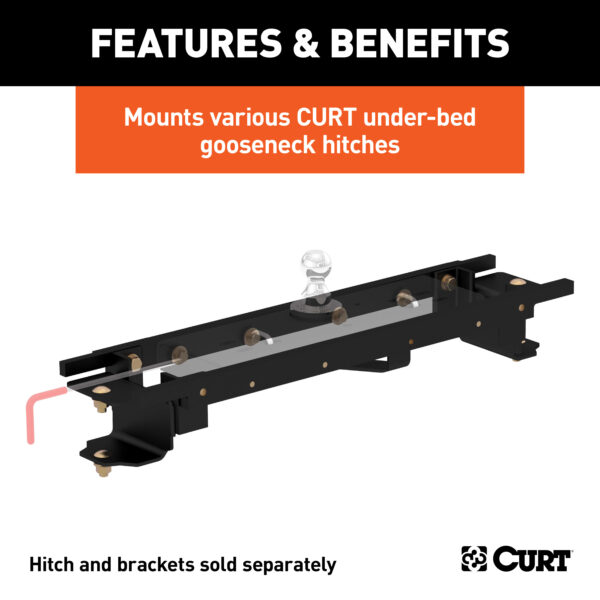 CURT Double Lock Gooseneck Installation Brackets, Select Toyota Tundra, 6.5-Foot Bed - 60667 - Image 3
