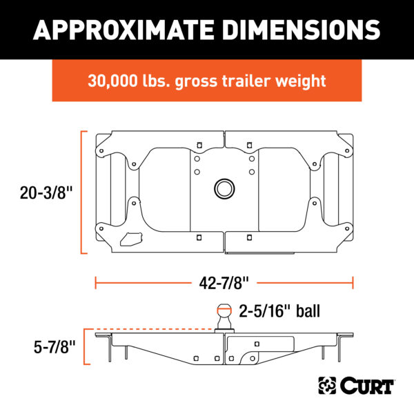 CURT OEM-Style Gooseneck Hitch, Select Ford F-250, F-350, F-450 Super Duty - 60702 - Image 6