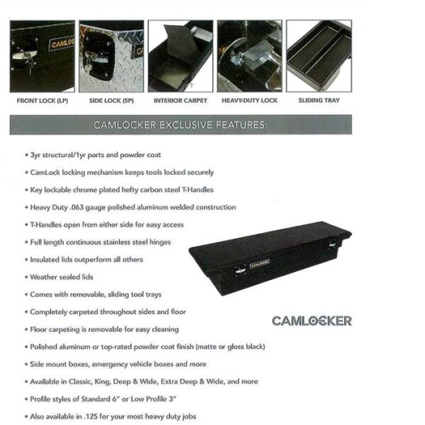 CamLocker Crossover Tool Box - 71-in - Low Profile Lid - Deep Notched - Image 4
