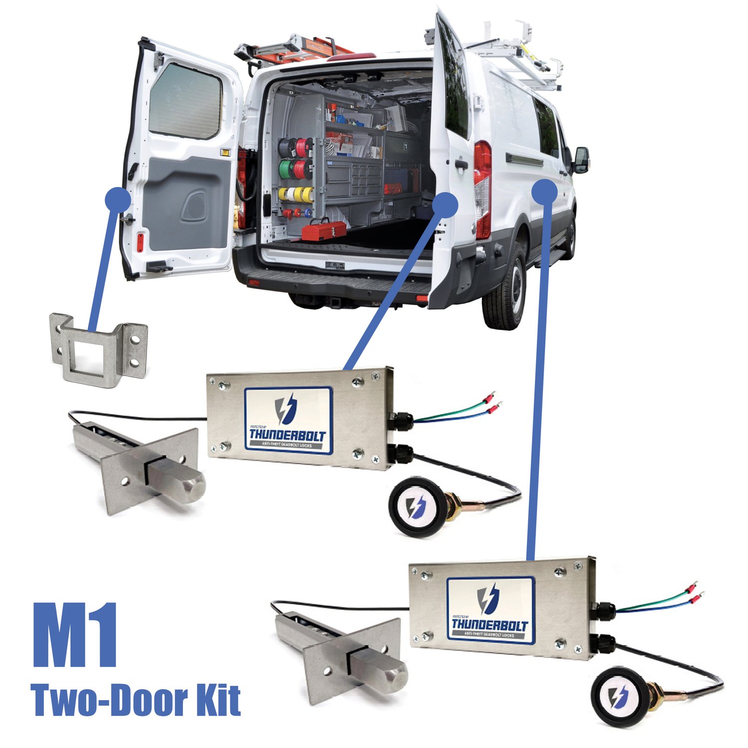 Thunderbolt Deadbolt internally mounted, a top pick in the best work van door locks for keyless, tamperproof protection.