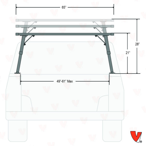 Vantech P-Series Ladder Rack for Pickup Trucks - Image 4