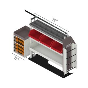 Rola-Case Passenger Side Electrical Bin Package - Long Low Roof Full Size Vans
