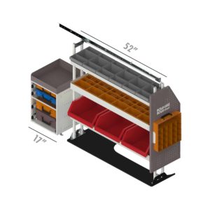 Rola-Case Passenger Side Service Bin Package - Long Low Roof Full Size Vans
