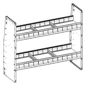 Aluminum Adjustable 2 Shelf Unit - 42" W x 36" H x 13" D