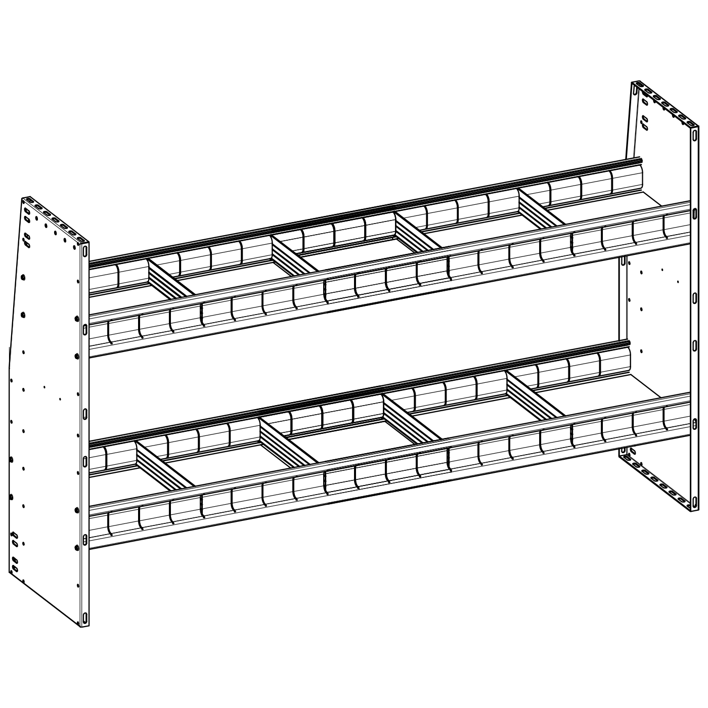 Aluminum Adjustable 2 Shelf Unit - 60" W x 36" H x 13" D