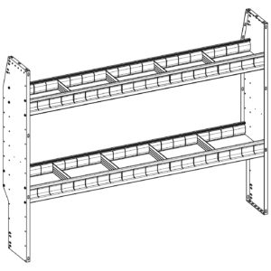 Aluminum Adjustable 2 Shelf Unit - 60" W x 46" H x 13" D