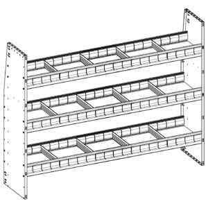 Aluminum Adjustable 3 Shelf Unit - 60" W x 48" H x 13" D