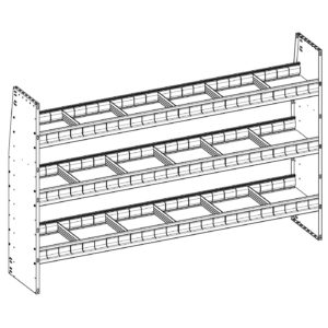 Aluminum Adjustable 3 Shelf Unit - 72" W x 48" H x 13" D