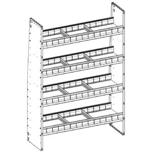Aluminum Adjustable 4 Shelf Unit - 42" W x 60" H x 13" D